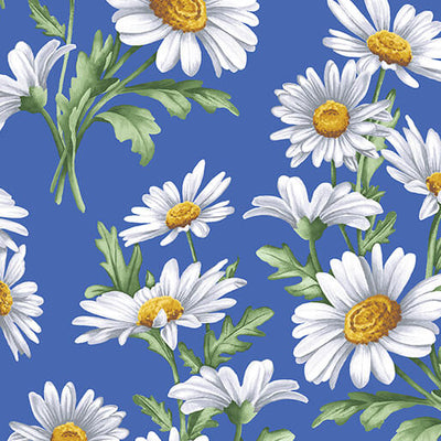 16325-52 Benartex All About Daisies Daisies Quilting Cotton Fabric- Medium Blue