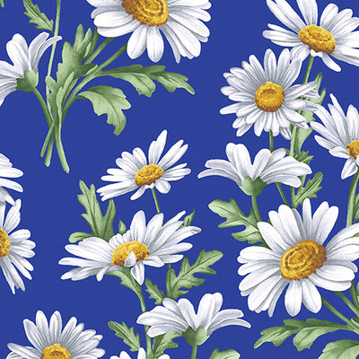 16325-56 Benartex All About Daisies Daisies Quilting Cotton Fabric- Royal