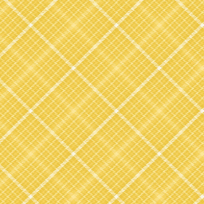 Benartex All About Daisies Tartan Plaid Quilting Cotton Fabric- Lemon