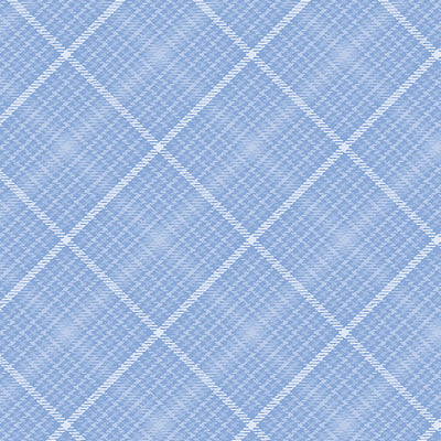 16329-51 Benartex All About Daisies Tartan Plaid Quilting Cotton Fabric- Sky