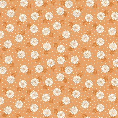 16352-27 Benartex Color It Sunshine Zinnia Quilting Cotton Fabric- Tangerine