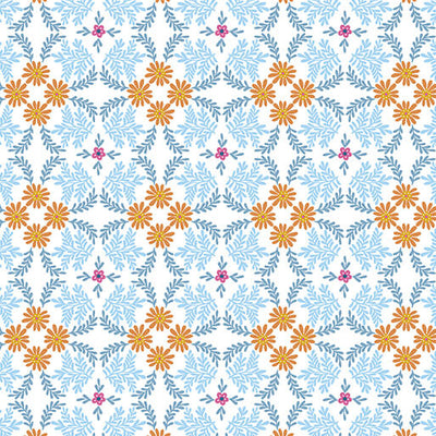 16355-38 Benartex Color It Sunshine Sunshine Medallion Quilting Cotton Fabric- Tanger/Blue