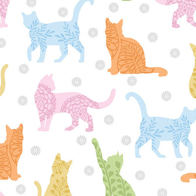 16357-99 Benartex Color It Sunshine Kitty Sunshine Quilting Cotton Fabric- White/Multi