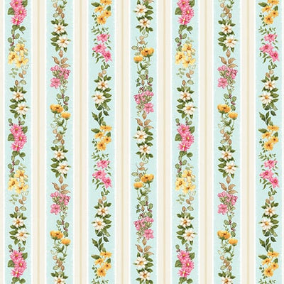 Henry Glass Young of the Year Small Stripe Quilting Cotton Fabric- Blue Powder