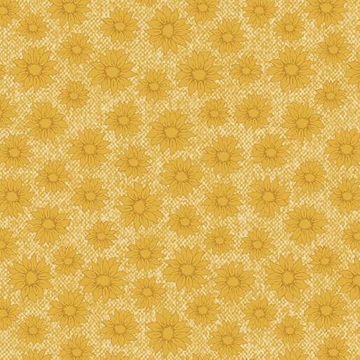 Benartex Sunflower Days Pressed Sunflower Quilting Cotton Fabric- Light Gold