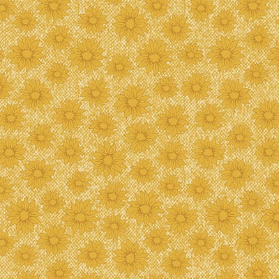 Benartex Sunflower Days Pressed Sunflower Quilting Cotton Fabric- Light Gold