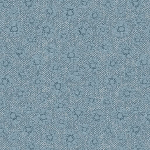 Benartex Sunflower Days Pressed Sunflower Quilting Cotton Fabric- Light Denim