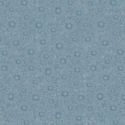 Benartex Sunflower Days Pressed Sunflower Quilting Cotton Fabric- Light Denim