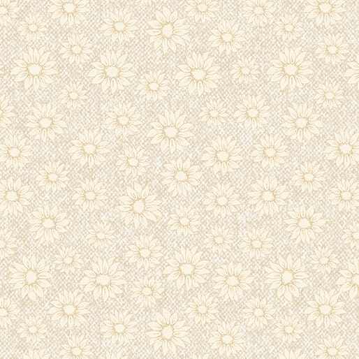 Benartex Sunflower Days Pressed Sunflower Quilting Cotton Fabric- Cream