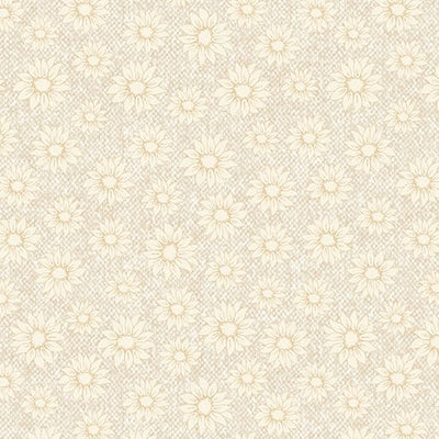Benartex Sunflower Days Pressed Sunflower Quilting Cotton Fabric- Cream