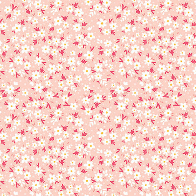 Benartex Among the Wildflowers Paperwhites Quilting Cotton Fabric- Coral