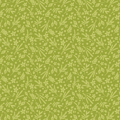Benartex Among the Wildflowers Sketch Book Quilting Cotton Fabric- Green