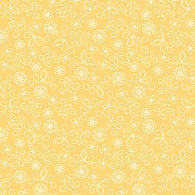 Benartex Among the Wildflowers Tin Lantern Quilting Cotton Fabric- Buttercup