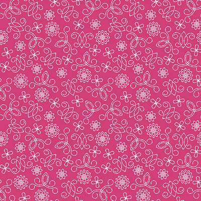 Benartex Among the Wildflowers Tin Lantern Quilting Cotton Fabric- Berry