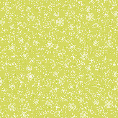 Benartex Among the Wildflowers Tin Lantern Quilting Cotton Fabric- Grass