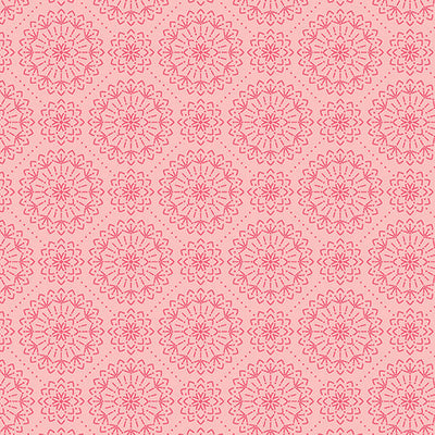 Benartex Among the Wildflowers Meadowsweet Quilting Cotton Fabric- Coral