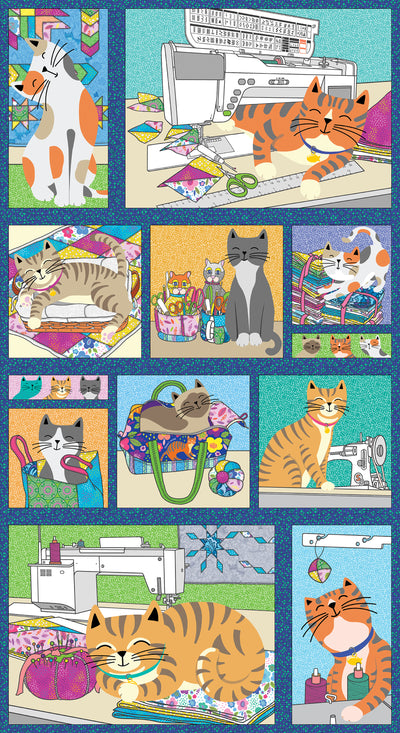 Benartex Cheeto's World Cheeto's Life 24" Panel Quilting Cotton Fabric- Multi