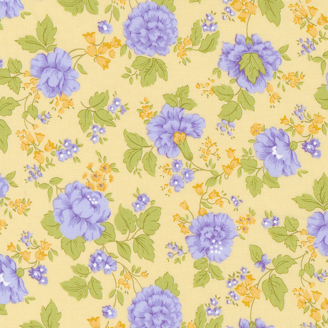 Moda Georgia Large Floral Quilting Cotton Fabric- Soft Yellow