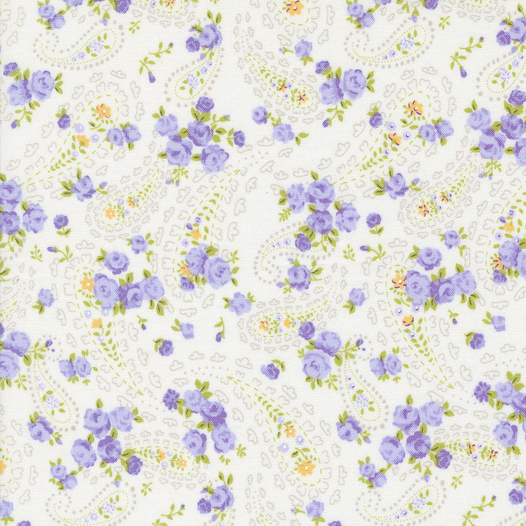 Moda Georgia Paisley Floral Quilting Cotton Fabric- Off White