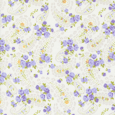Moda Georgia Paisley Floral Quilting Cotton Fabric- Off White