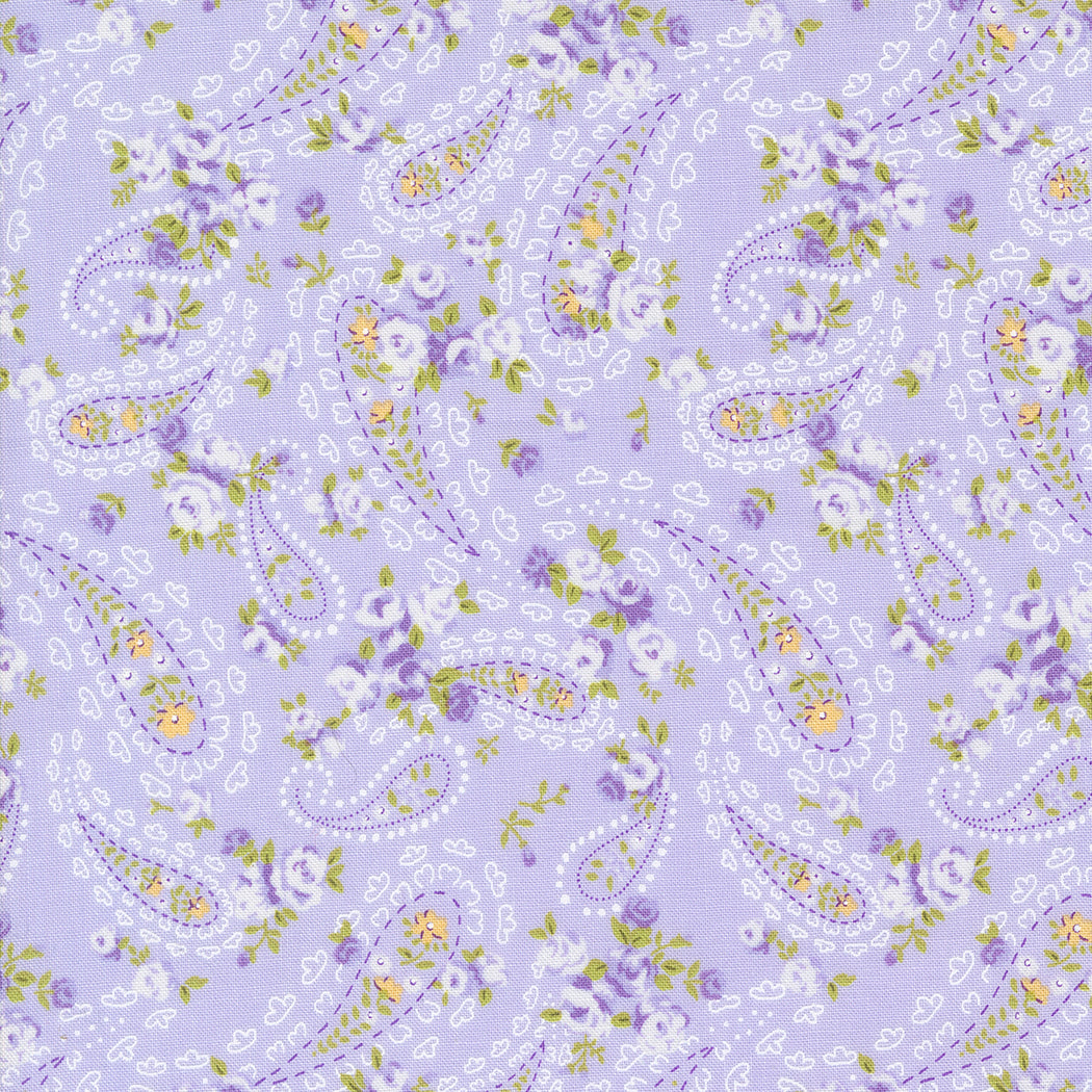 Moda Georgia Paisley Floral Quilting Cotton Fabric- Lavender