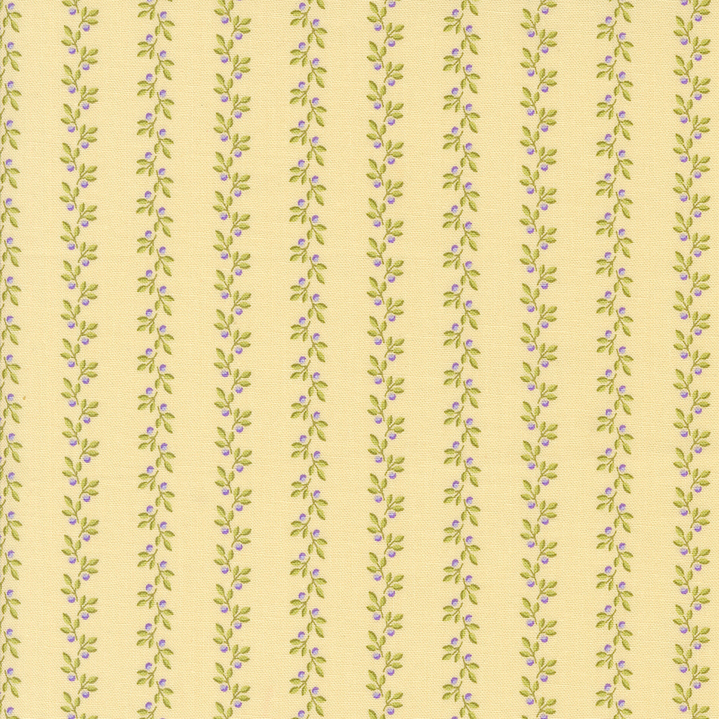 Moda Georgia Tiny Floral Stripe Quilting Cotton Fabric- Soft Yellow