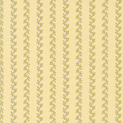 Moda Georgia Tiny Floral Stripe Quilting Cotton Fabric- Soft Yellow