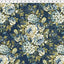 In the Beginning Carpet Bag Romance Bouquet Quilting Cotton Fabric- Blue