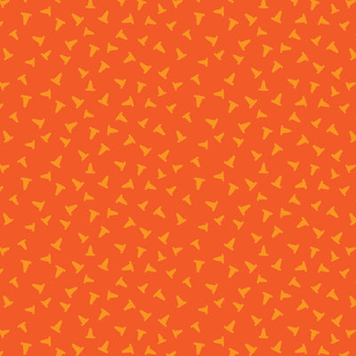 Organic Cloud 9 Fabrics Fire Fire Fire Caution Organic Quilting Cotton Fabric- Orange