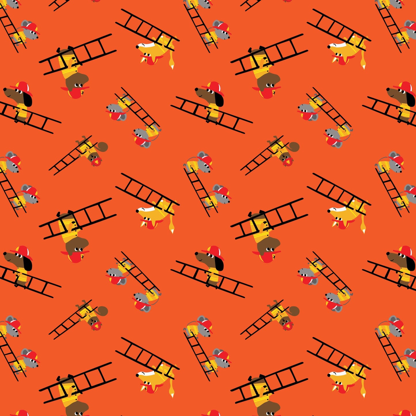 Organic Cloud 9 Fabrics Fire Fire Fire Little Ladders Organic Quilting Cotton Fabric