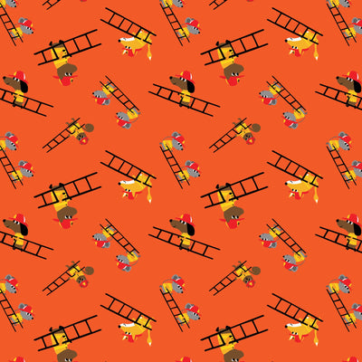 Organic Cloud 9 Fabrics Fire Fire Fire Little Ladders Organic Quilting Cotton Fabric
