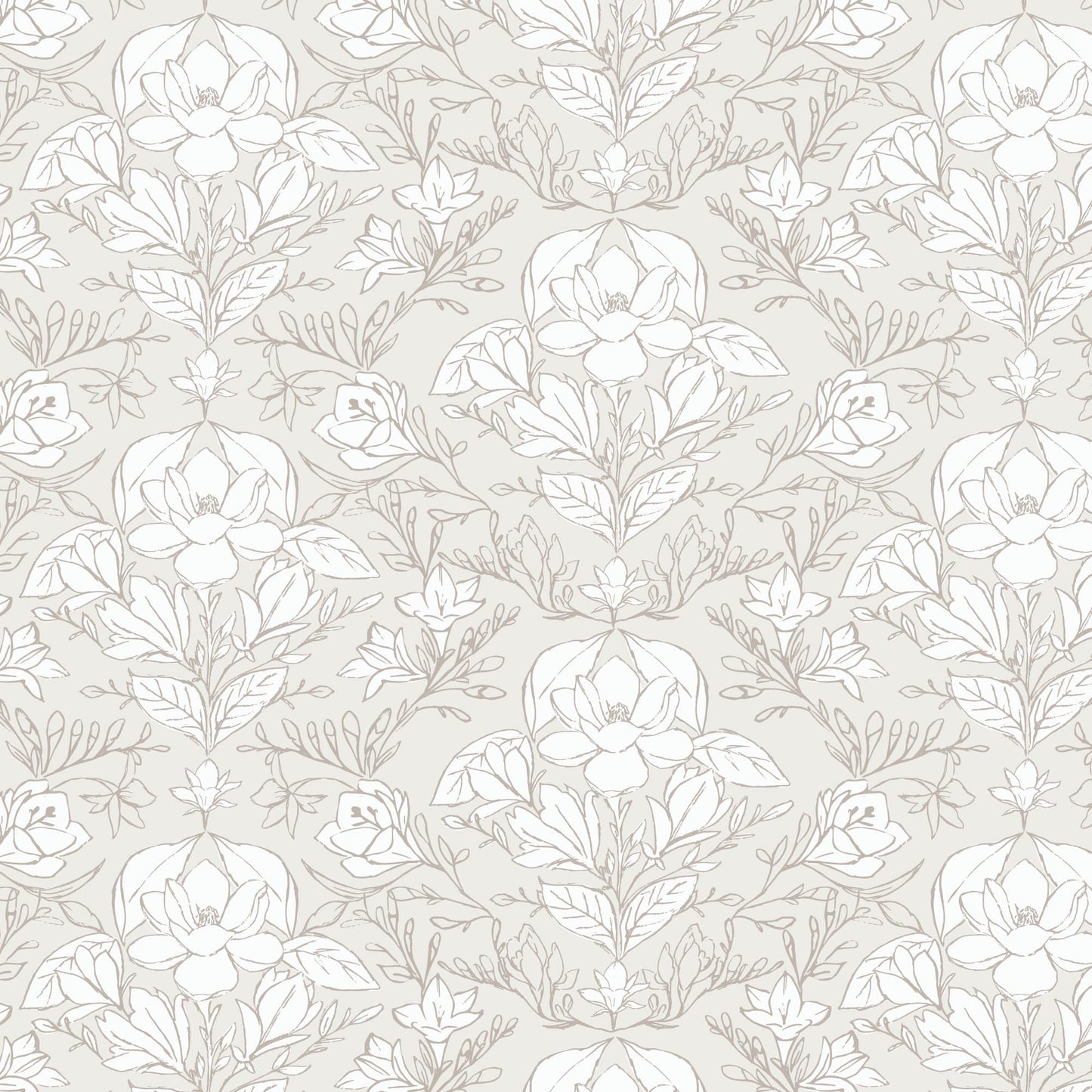 Organic Cloud 9 Fabrics Gentle Whispers Magnolia Reverie Organic Quilting Cotton Fabric- Taupe
