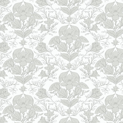 Organic Cloud 9 Fabrics Gentle Whispers Magnolia Reverie Organic Quilting Cotton Fabric- White/Gray