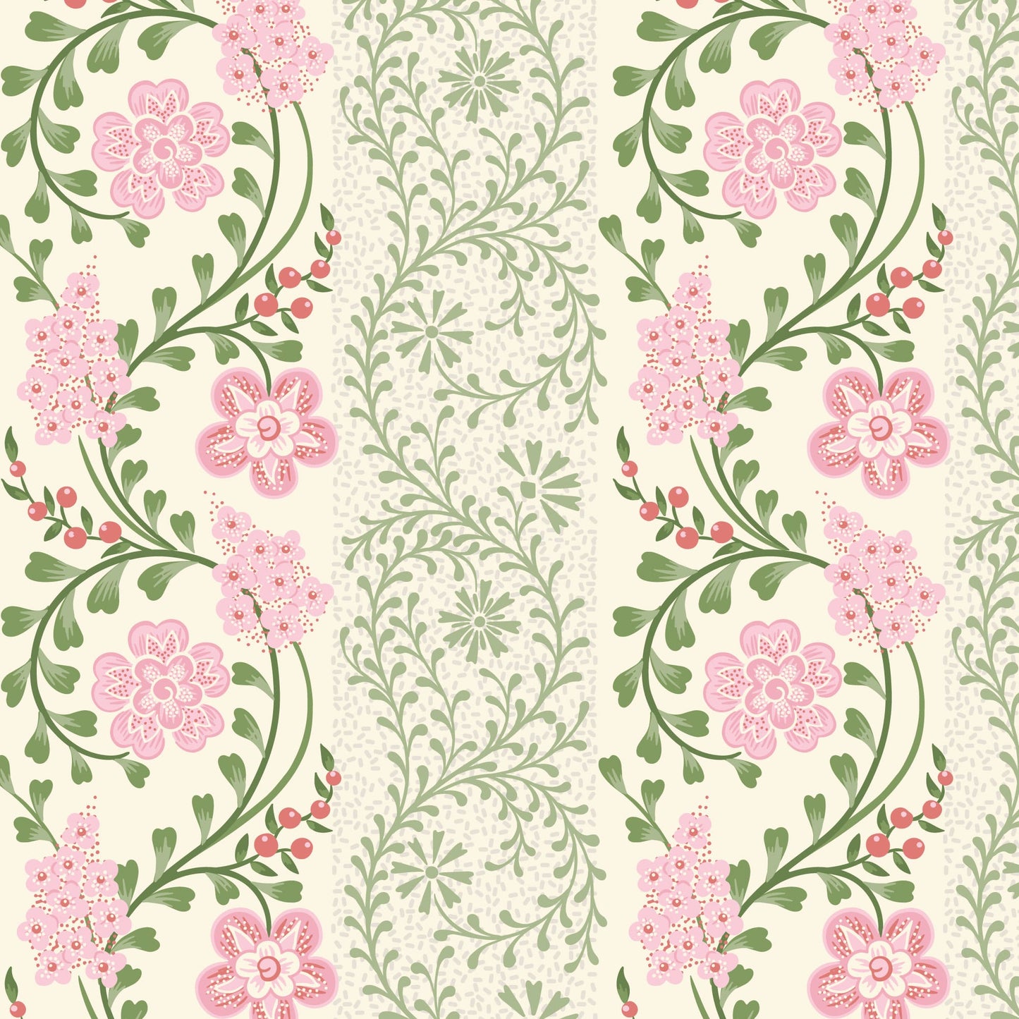 Organic Cloud 9 Fabrics Summer Garden Blooming Heirlooms Organic Quilting Cotton Fabric- Pink