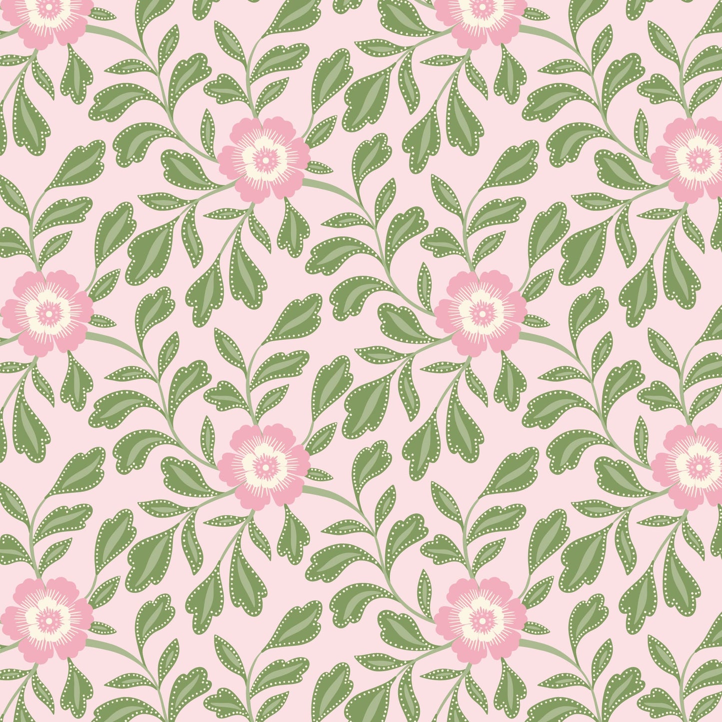 Organic Cloud 9 Fabrics Summer Garden Garden Whispers Organic Quilting Cotton Fabric- Pink
