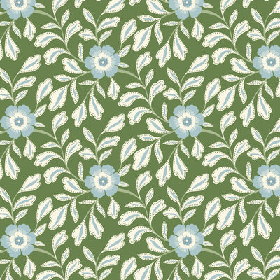 Organic Cloud 9 Fabrics Summer Garden Garden Whispers Organic Quilting Cotton Fabric- Green