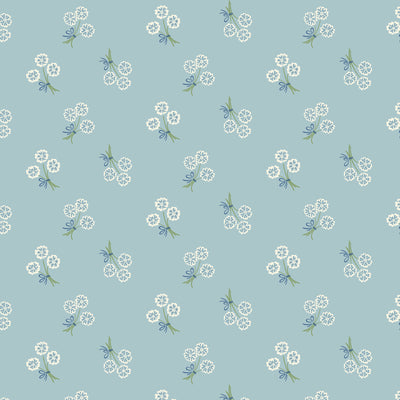 Organic Cloud 9 Fabrics Summer Garden Whimsy Keepsake Organic Quilting Cotton Fabric- Blue