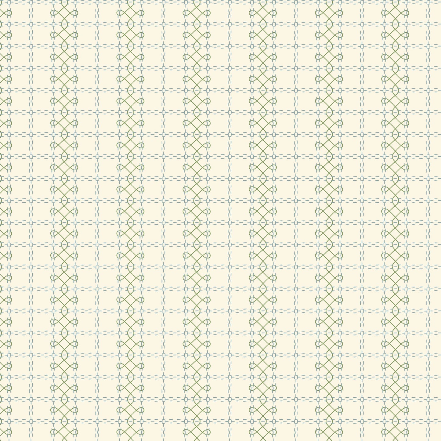 Organic Cloud 9 Fabrics Summer Garden Antique Embroidery Organic Quilting Cotton Fabric- Blue