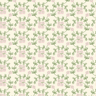 Organic Cloud 9 Fabrics Summer Garden Flowering Lace Organic Quilting Cotton Fabric- Pink