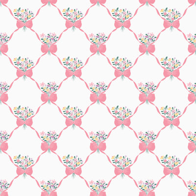 Organic Cloud 9 Fabrics Bunny Blossoms Bouquets & Bows Organic Quilting Cotton Fabric- Pink/Multi