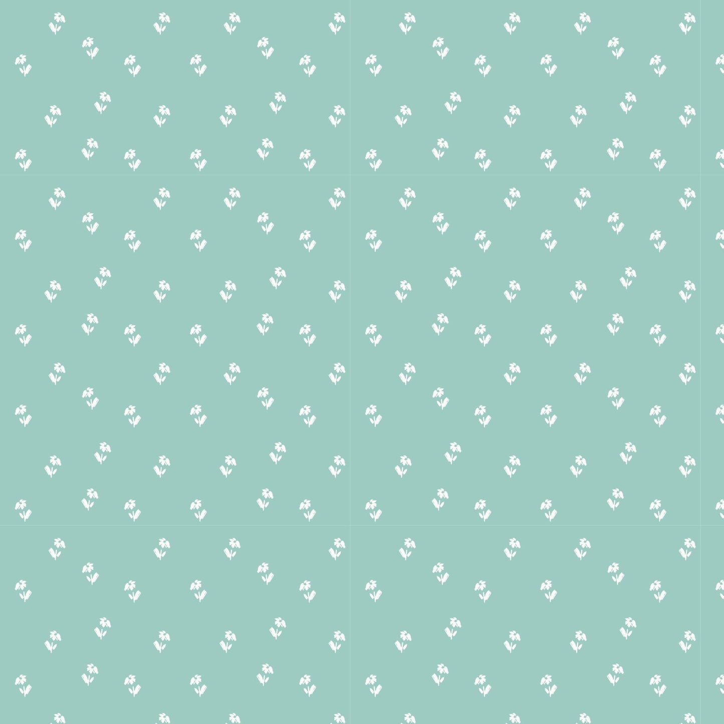 Organic Cloud 9 Fabrics Bunny Blossoms Daisy Toss Organic Quilting Cotton Fabric- Teal
