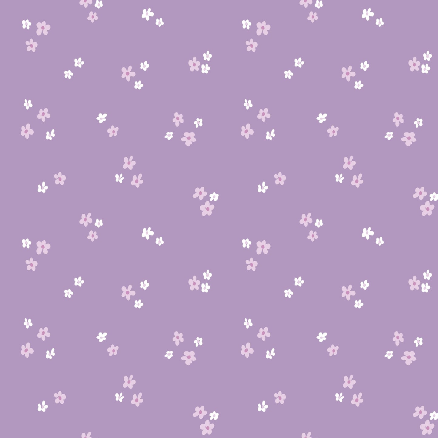 Organic Cloud 9 Fabrics Bunny Blossoms Ditsy Flowers Organic Quilting Cotton Fabric- Purple