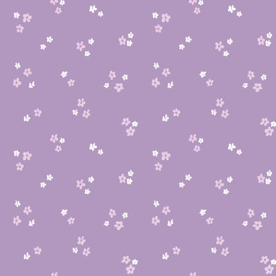 Organic Cloud 9 Fabrics Bunny Blossoms Ditsy Flowers Organic Quilting Cotton Fabric- Purple