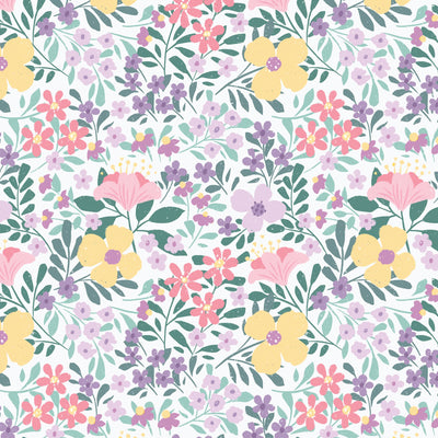 Organic Cloud 9 Fabrics Bunny Blossoms Floral Springtime Organic Quilting Cotton Fabric