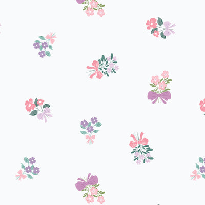 Organic Cloud 9 Fabrics Bunny Blossoms Tossed Bouquets Organic Quilting Cotton Fabric