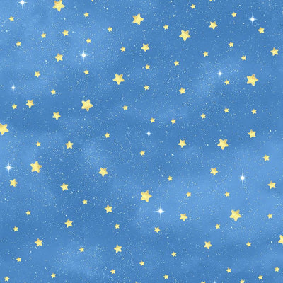 Timeless Treasures Minky Softie Space Stars Polyester Minky Fabric- Blue