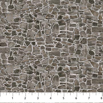 Northcott Naturescapes Basics Bricks Quilting Cotton Fabric- Dark Gray