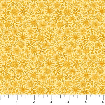 Northcott Hide and Seek Floral Blender Quilting Cotton Fabric- Yellow
