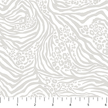 Northcott Wild One Zeetah Quilting Cotton Fabric- Light Gray