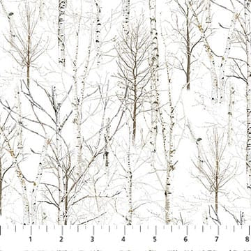 Northcott Naturescapes Wild At Heart Trees Quilting Cotton Fabric- White
